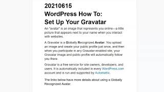 20210615 WordPress How To Set Up Your Gravatar