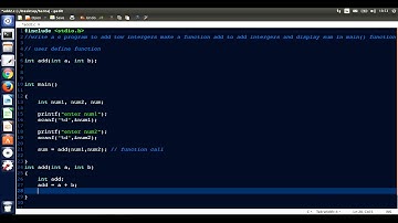 user define function in c