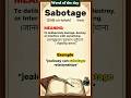 Sabotage |Vocabulary builder series9 #english #vocabulary #wordoftheday #englishlearning