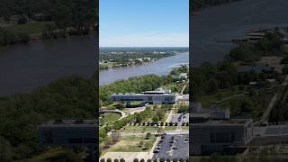 Most People Never Notice This on the Clinton Library Roof 👀 #drone #mystery #shorts #dronefootage