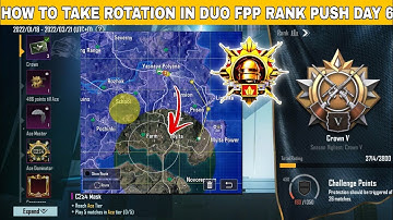 HOW TO TAKE ROTATION IN DUO FPP RANK PUSH DAY 6 || CONQUER RANK PUSH || #MARIOGAMING
