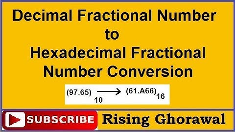 Decimal fractions to hexadecimal | Decimal Fraction to Hexadecimal Fraction Conversion in Hindi