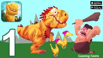 Dino Bash: Gameplay Walkthrough Part 1(Tutorial) - Level 1 - 7 (iOS, Android)-Gaming Zanta