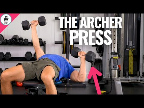 Video: alternating dumbbell bench press exercise ball