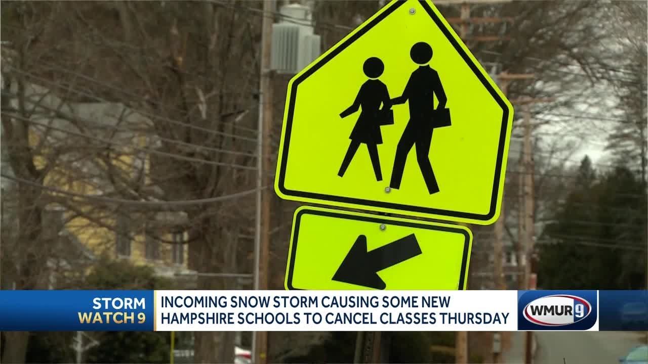 Incoming snowstorm leads some NH schools to cancel classes - YouTube