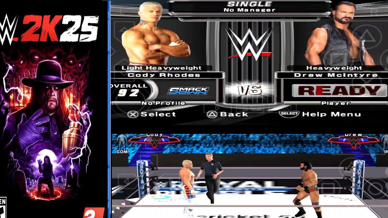 Wwe 2k25 game mini mod PPSSPP emulator version offline game links in comment box game credit@tg_mods