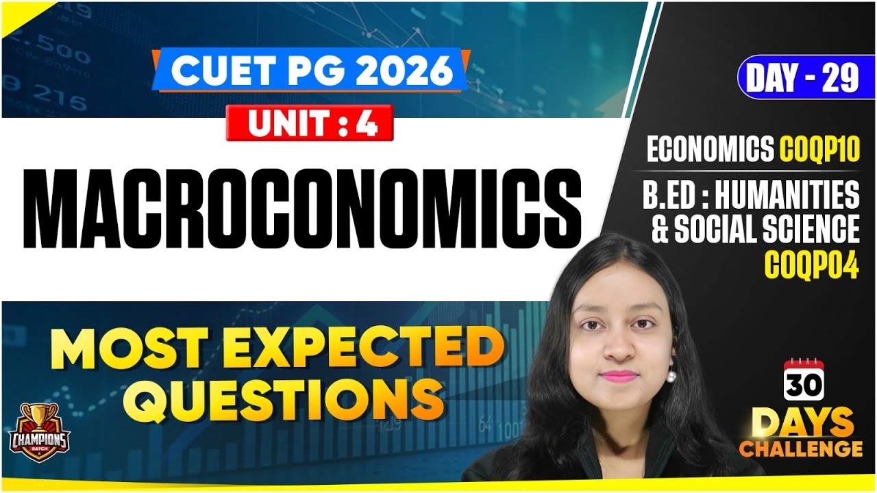 CUET PG 2026 Economics |MACROECONOMICS | Concept + Most Important ...