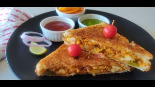 Instant Paneer Tikka Sandwich |10 मिनट में तवे पर बनाये स्पेशल पनीर टिक्का सैंडविच |Breakfast Recipe