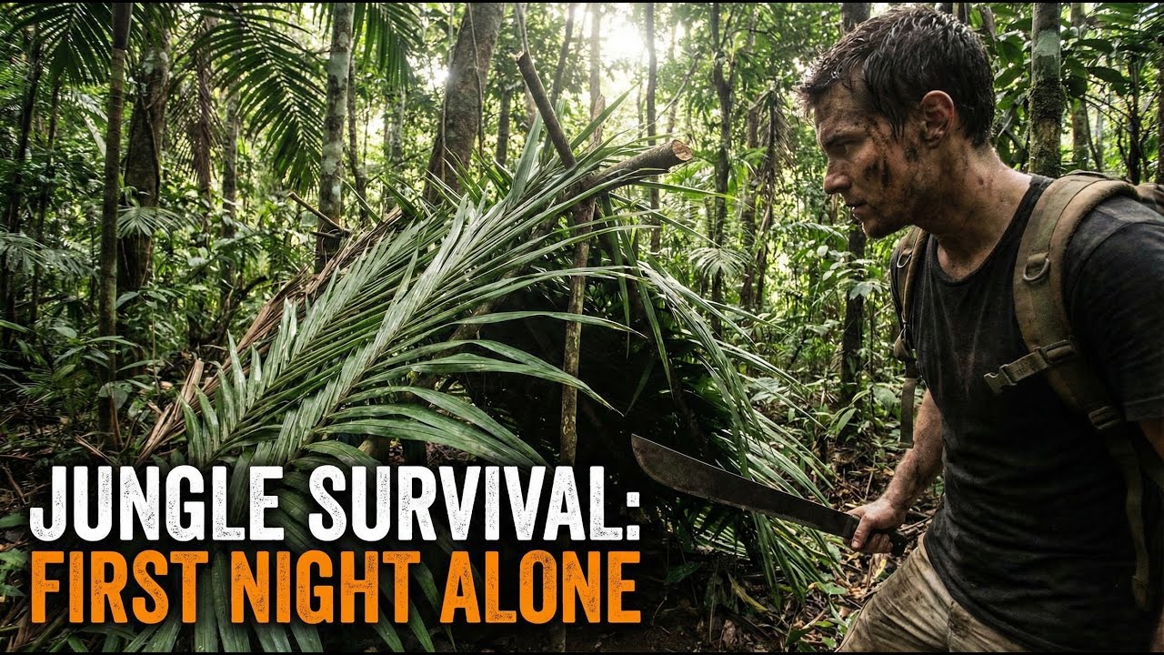 SOLO SURVIVAL: Building a Shelter in the Deep Jungle