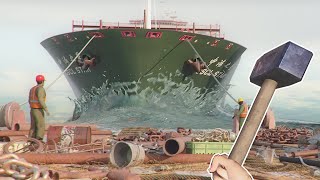 [선박 해체 시뮬레이터] 항공모함 크기의 배를 분해해서 부자가 되어보자🚢 (Ship Graveyard Simulator)