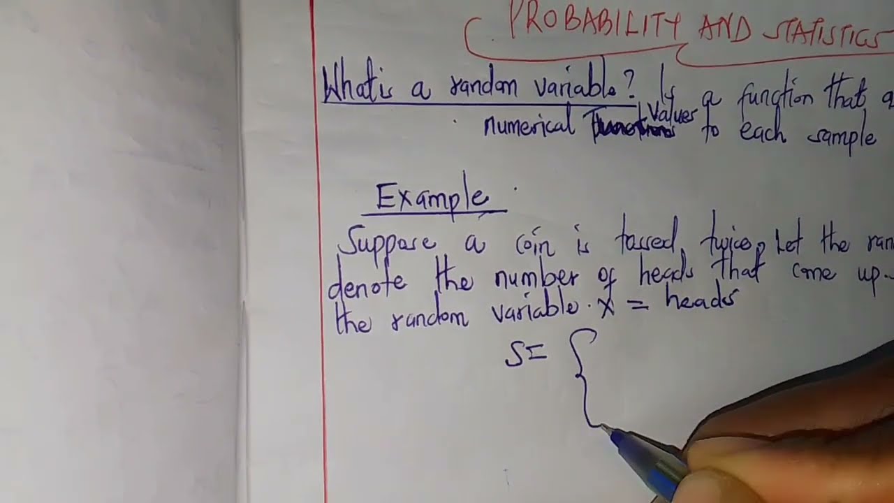PROBABILITY AND STATISTICS @ what is a Random variable?