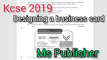 Ms Publisher Practical Exam Episode 7| KCSE 2019 | Designing Business Card