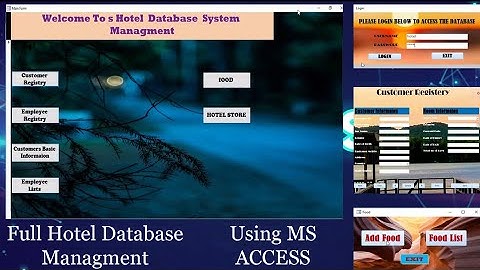Hotel Database Managment System Using MS ACCESS
