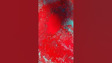 Red spray paint floating on canvas - Spray Paint Art Progress - Abstract Expressionism