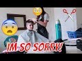 YOU RUINED MY HAIR! Sister Cuts My Hair!!! | Brock and Boston