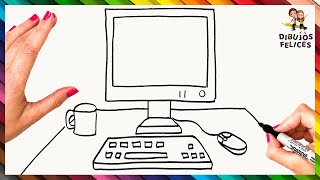 Cómo Dibujar Una Computadora Paso A Paso 🖥️🖱️⌨️ Dibujo Fácil De Pc