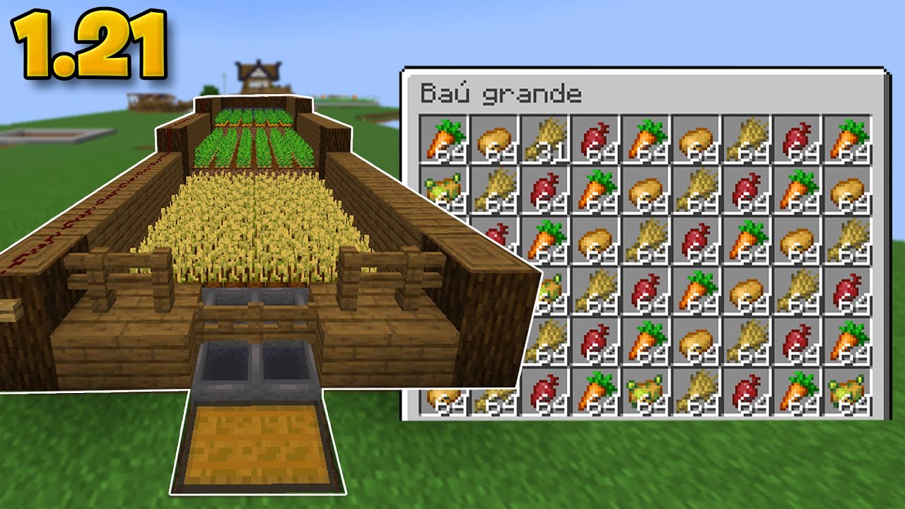 COMO FAZER uma FARM DE PLANTAÇÃO SEMI AUTOMÁTICA no MINECRAFT BEDROCK 1 ...