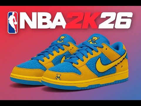 NBA 2K26 Shoe Creator | Grateful Dead Bear Nike Dunks Low - YouTube