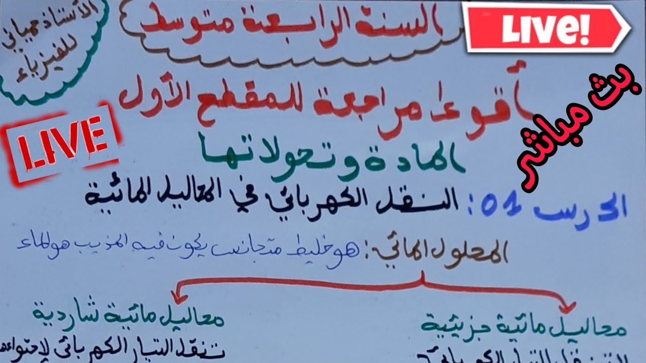 اقوى مراجعة للمقطع الاول المادة وتحولاتها للسنة 4 متوسط