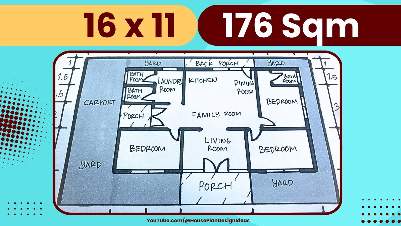 176 square meter House Plan Design 16x11 meters 3 Bedroom - YouTube