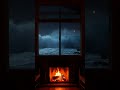 Stormy Ocean Fireplace Ambience | Cozy Cabin by the Sea | Relaxing Night Sounds #lofi #relax #vibes