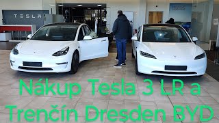 Nákup Tesla 3 LR a jazda Trenčín Dresden BYD Atto 3 Design