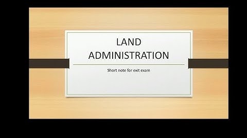land Administration short note for exitexam