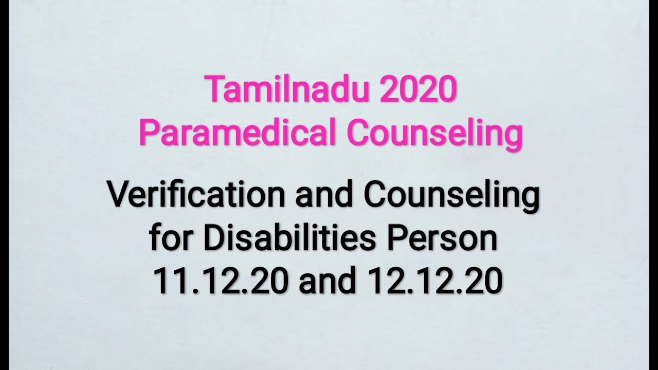 2020 Paramedical Counseling for Disabilities Person