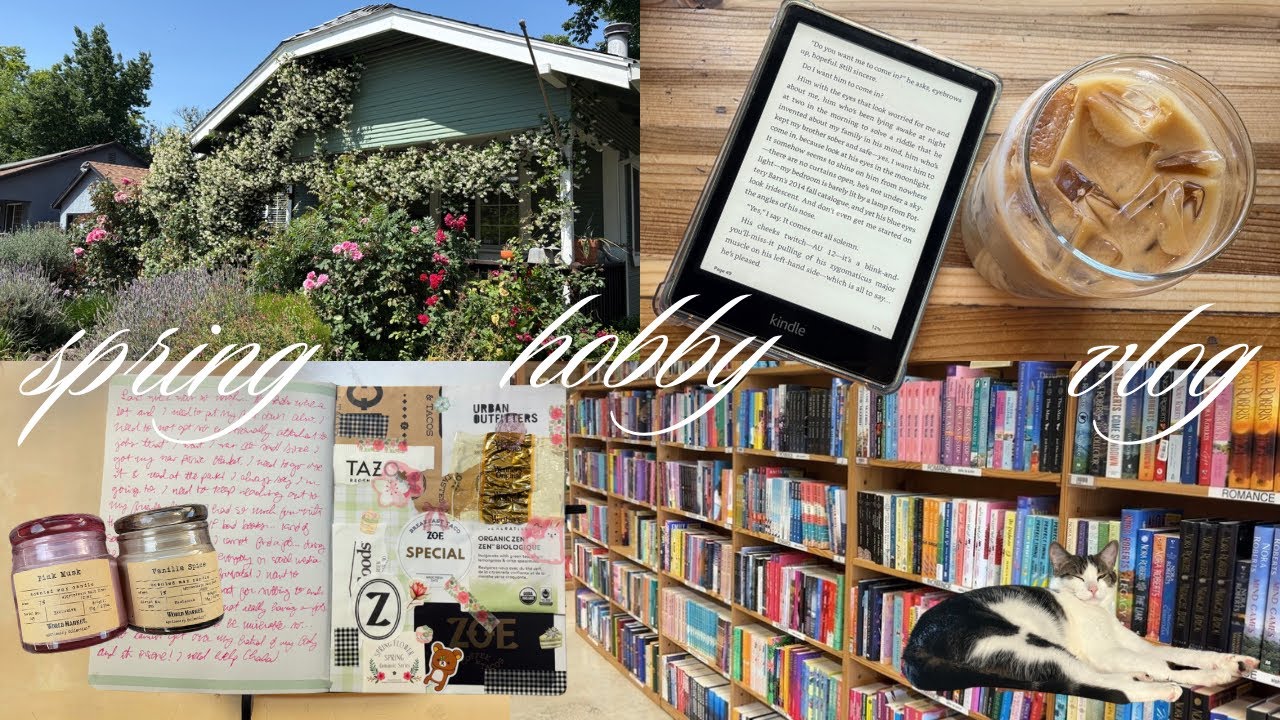 bookshopping, journaling, paddle boarding, and reading updates | cozy spring vlog🌷🧚🏻‍♀️🌟