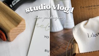Studio vlog 1 ✨ New packaging for jewelry business, unboxing materials, testing new stamps