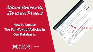 Quick Tips: Locating the Full-Text of Articles