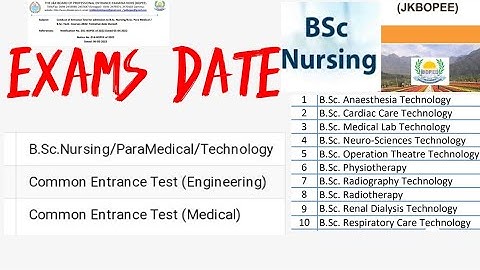 JKBOPEE BSC NURSING OFFICIAL ENTRANCE EXAM DATE RELEASED