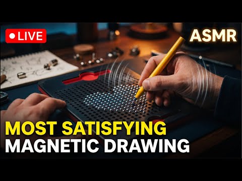 🔴 LIVE: Oddly Satisfying Magnetic Pen Drawing | Deep Focus & Sleep ASMR 🧲✍️
