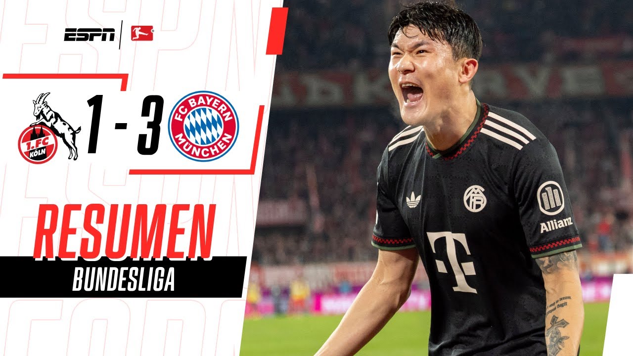 ASISTENCIA DE LUCHO PARA LIQUIDAR EL PARTIDO Y SER CÓMODO LÍDER | Koln 1-3 B. Munich | RESUMEN