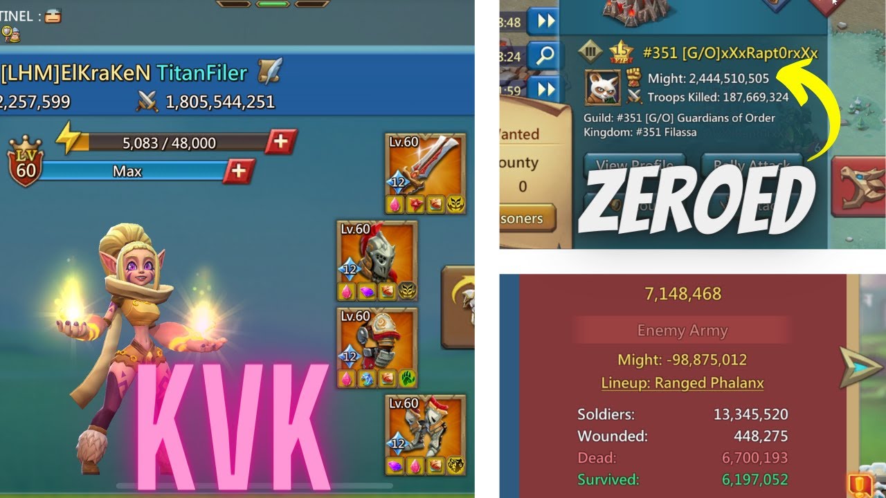 LHM KvK action with a 2.4B ZERO!!!  | Lords Mobile