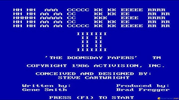 Hacker 2 - The Doomsday Papers gameplay (PC Game, 1986)