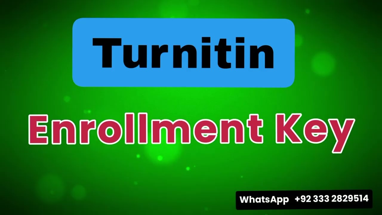Turnitin Free ID and Key 2025
