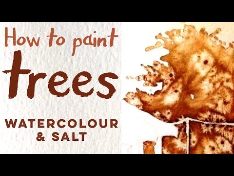 How to paint trees using watercolour markers & Salt | Aquamarker tutorial