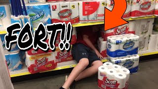 Epic Toilet Paper Fort In Dollar General!!