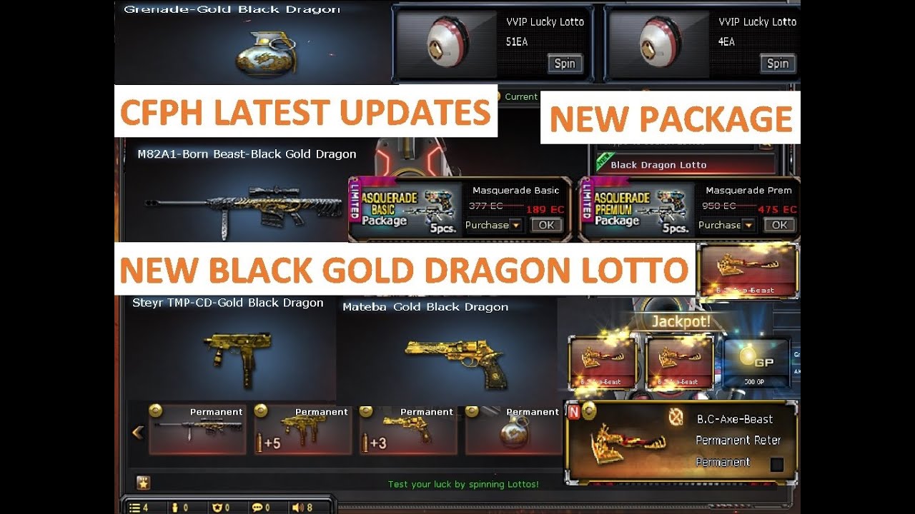 CrossFire Philippines:New Updates July 15, 2021 New Black Gold Dragon Lotto & Masquerade Package