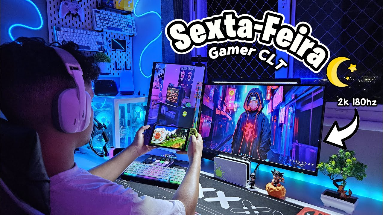 Sexta Feira a Noite de um Gamer que trabalha l Novo monitor 2k 180hz!
