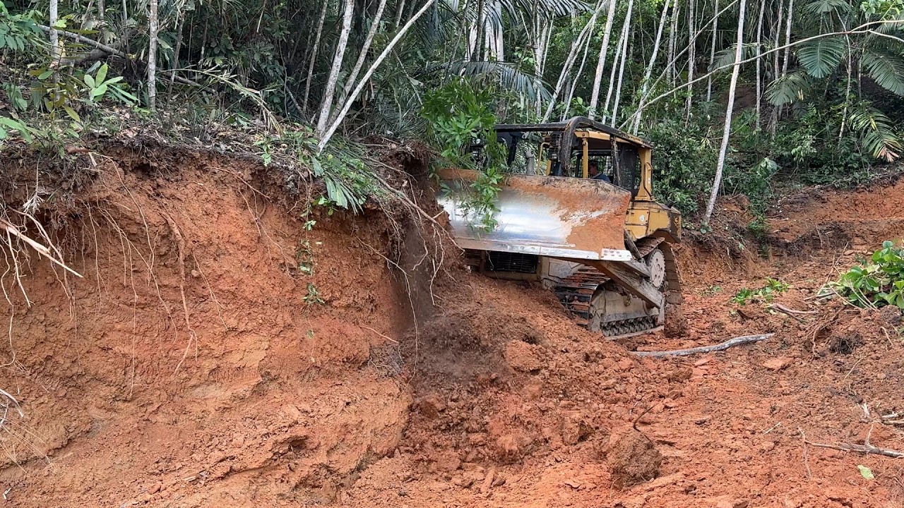 Extending the Road Body, Bulldozer D6R XL is Working to Create a New Road