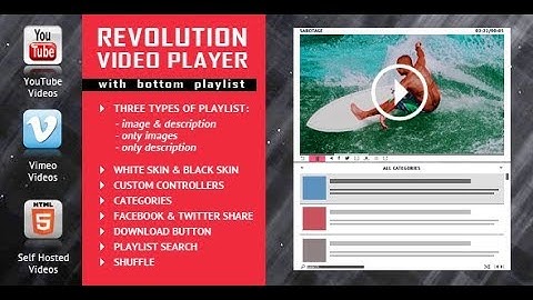 Revolution Video Player - WordPress Plugin - Create a video player and change the player settings