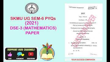 SKMU UG SEM-6 DSE-3 (MATHEMATICS HONS.) QUESTION PAPER 2021