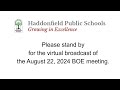 Haddonfield BOE August 22, 2024 Regular Meeting