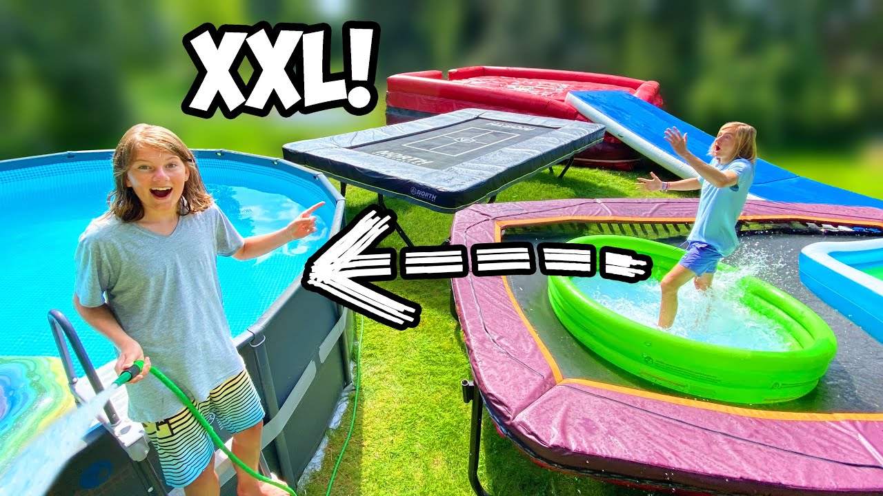 Wir bauen einen RIESEN TRAMPOLIN WASSERPARK PARKOUR!