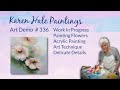 Watch the art process of creating an impressionist flower painting. art technique, Demo #336
