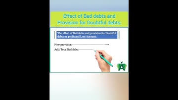 Effect of Bad debts and provision for Doubtful debts: #shortvideo #youtubeshorts