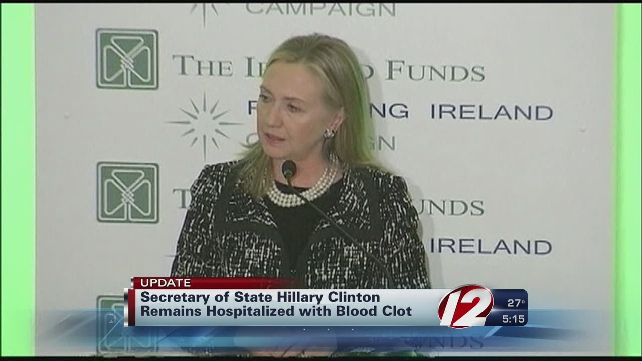 Doctors using blood thinners to dissolve clot in Hilliary Clinton's head