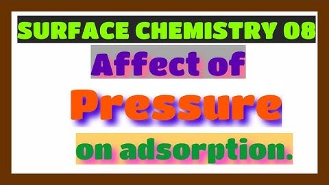 Class 12 chapter surface chemistry 08 || Affect of pressure on adsorption.